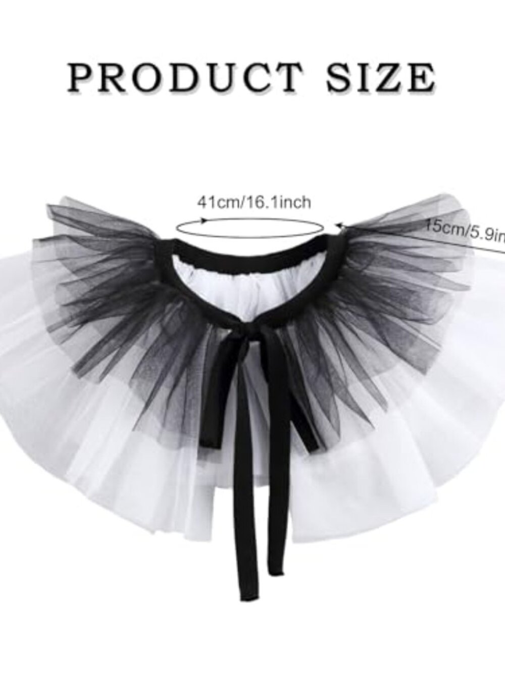Victorian Tulle Ruffled Collar Layered Mesh Neck Ruffle Costume Accessory - Picture 6 of 6